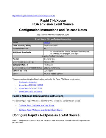 Rapid 7 NeXpose RSA EnVision Event Source Configuration .