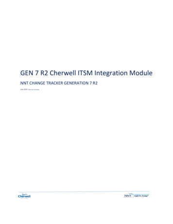 GEN 7 R2 Cherwell ITSM Integration Module