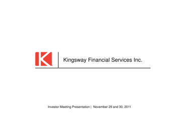 Kingsway Financial Services IncKingsway Financial Services .