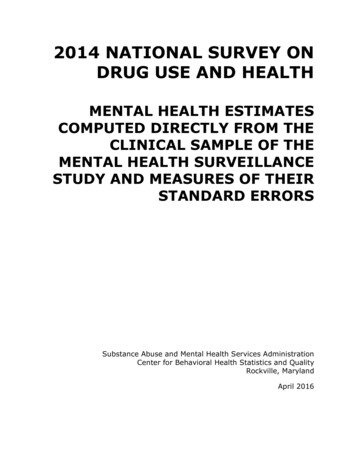 2014 NATIONAL SURVEY ON DRUG USE AND HEALTH