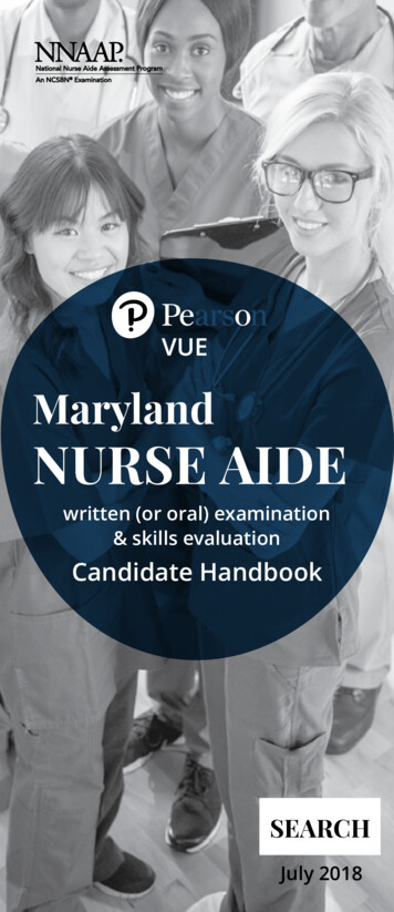 Maryland Nurse Aide Candidate Handbook - Allegany