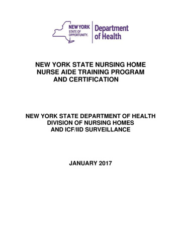 NEW YORK STATE NURSING HOME NURSE AIDE TRAINING 