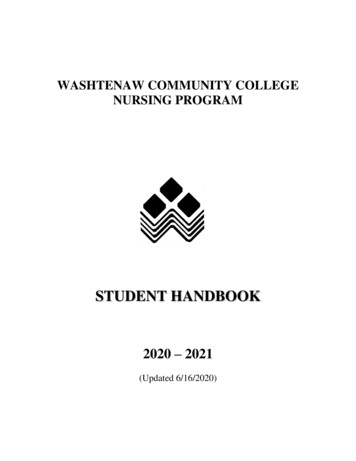 STUDENT HANDBOOK - Washtenaw Community College