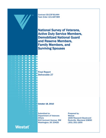 National Survey Of Veterans, Active Duty Service Members .