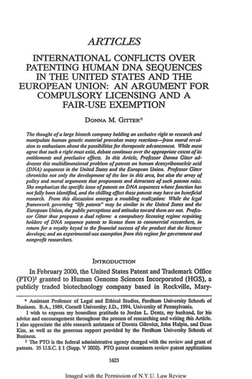 International Conflicts Over Patenting . - NYU Law Review