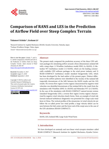 Comparison Of RANS And LES In The Prediction Of Airflow .