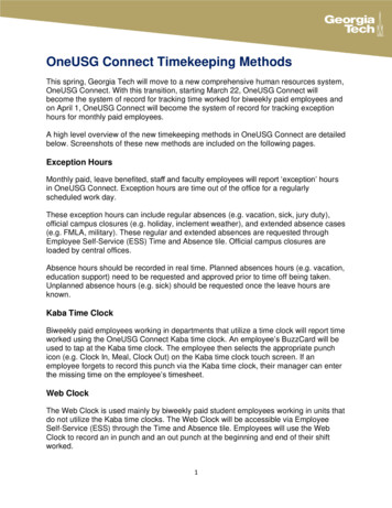 OneUSG Connect Timekeeping Methods