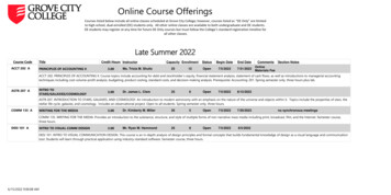 Online Course Offerings - Grove City College
