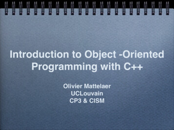Introduction To Object -Oriented Programming With C 