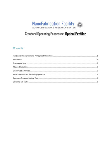 Standard Operating Procedure: Optical Profiler