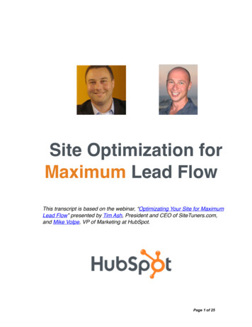 Site Optimization For Maximum Lead Flow - Cdn1.hubspot 