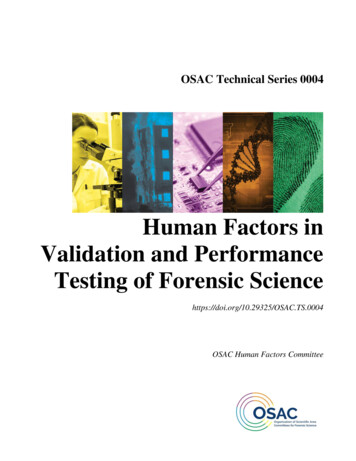 Human Factors In Validation And Performance Testing Of .