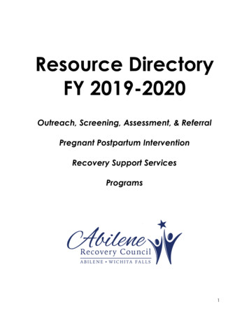 Resource Directory FY 2019-2020