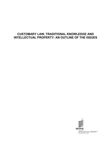 CUSTOMARY LAW, TRADITIONAL KNOWLEDGE AND 