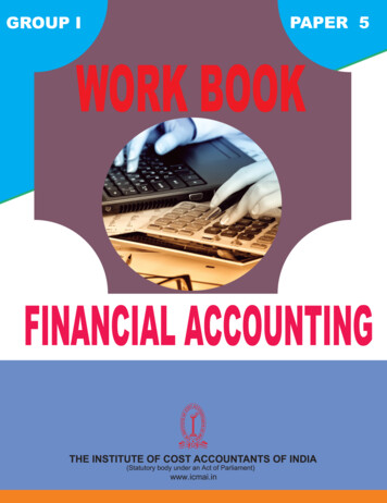 WORK BOOK FINANCIAL ACCOUNTING - Icmai.in