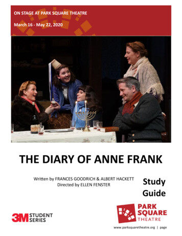 THE DIARY OF ANNE FRANK - Park Square Theatre