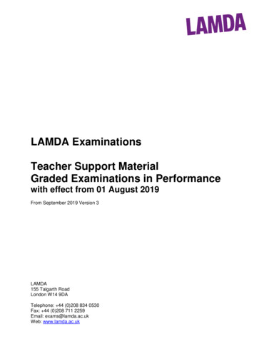 LAMDA Examinations Teacher Support Material Graded .