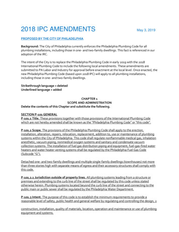 Philadelphia IPC Amendments - PA.Gov
