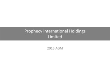Prophecy International Holdings Limited
