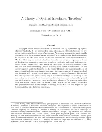 A Theory Of Optimal Inheritance Taxation