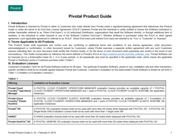 Pivotal Product Guide - Static.carahsoft 