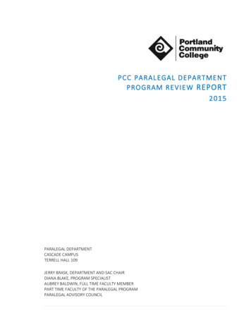 Pcc Paralegal Department Program Review Report 2015