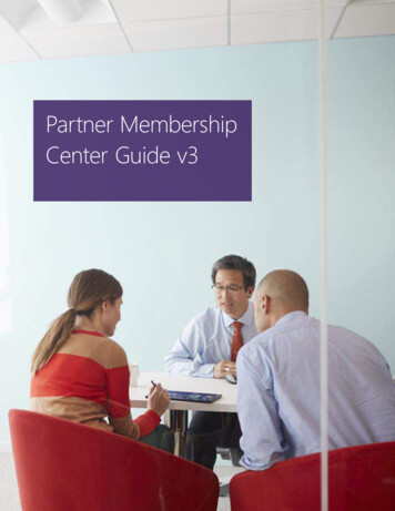 Partner Membership Center Guide V3