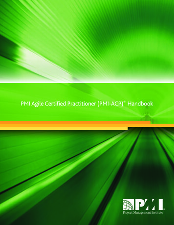 PMI Agile Certiﬁed Practitioner (PMI-ACP) Handbook