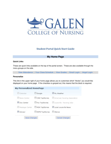 Student Portal Quick Start Guide - Galen College