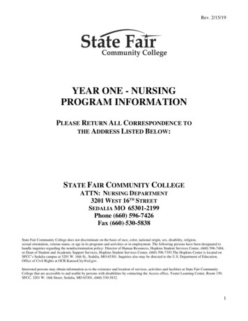 Year One - Nursing Program Information