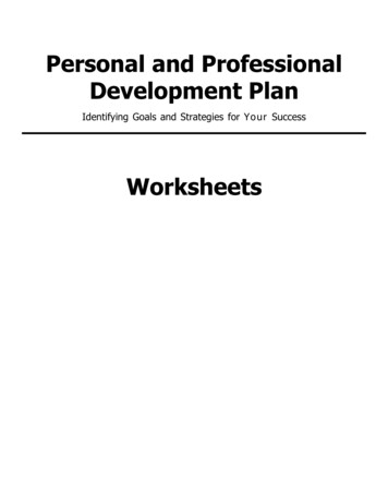 Personal And Professional Development Plan