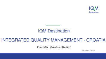 IQM Destination INTEGRATED QUALITY MANAGEMENT - 
