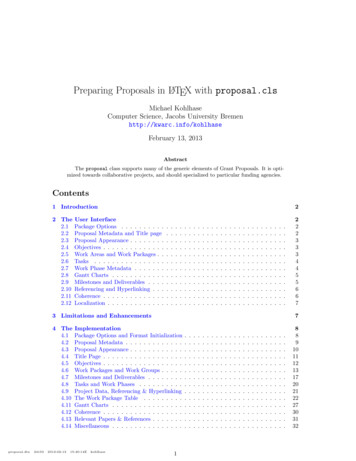 Preparing Proposals In LATEX With Proposal