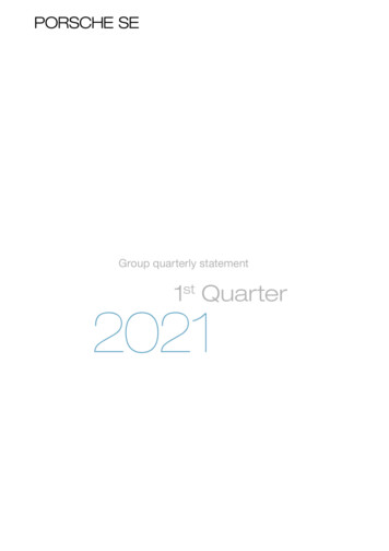 Group Quarterly Statement 1 Quarter 2021 - Porsche SE