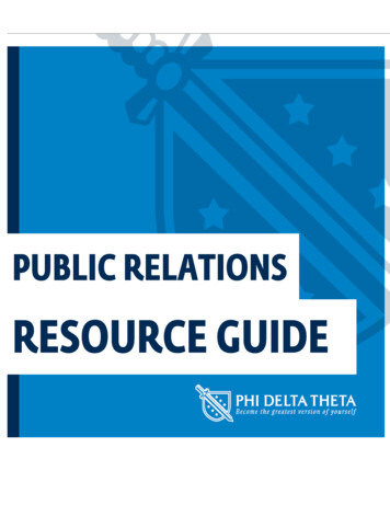 Public Relations Manual - Phi Delta Theta
