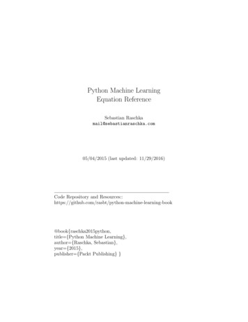 Python Machine Learning Equation Reference