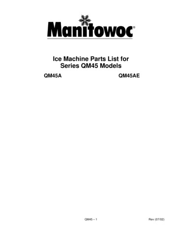 Ice Machine Parts List For Series QM45 Models