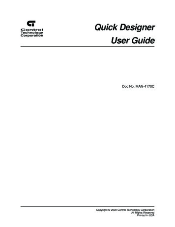 Quick Designer User Guide - Control Technology Corp.