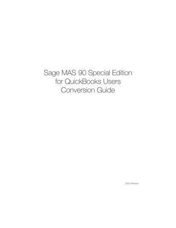 Sage MAS 90 Special Edition For QuickBooks Users .