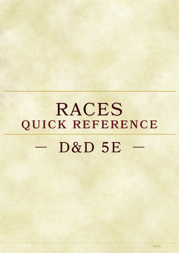 RACES Quick Reference - Joseph Keen