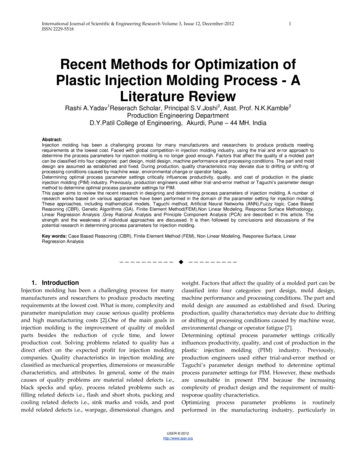 Recent Methods For Optimization Of Plastic Injection .