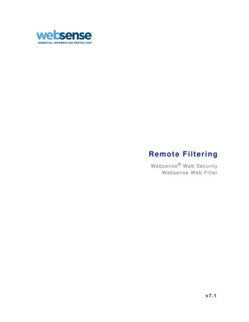 Remote Filtering - Websense