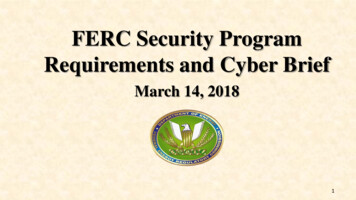 FERC Security Program Requirements And Cyber Brief