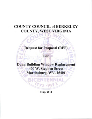 Request For Proposal (RFP) Dunn Building Window .