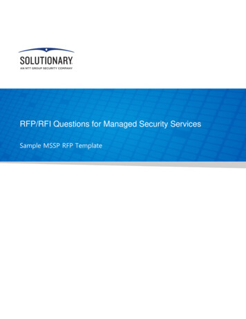 RFP/RFI Questions For Managed Security Services