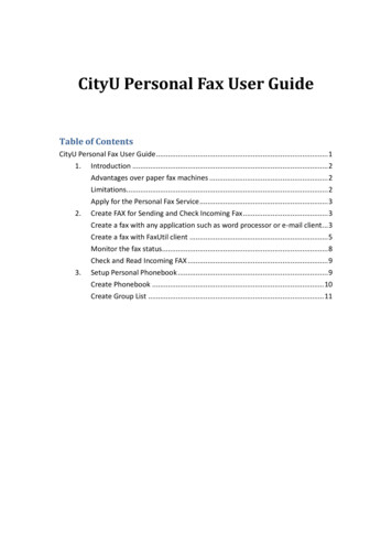 CityU Personal Fax User Guide