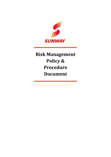 Risk Management Policy & Procedure Document