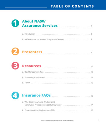 1 About NASW Assurance Services