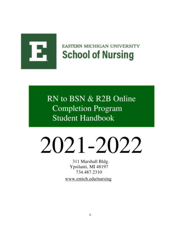 RN To BSN & R2B Online Completion Program Student Handbook 2021-2022