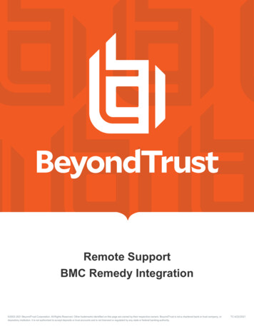 Remote Support BMC Remedy Integration